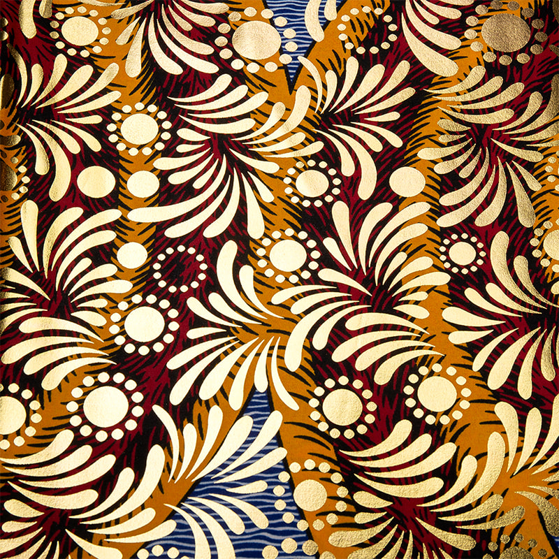 TMIE-06-6 Print Gold Bazin Fabric