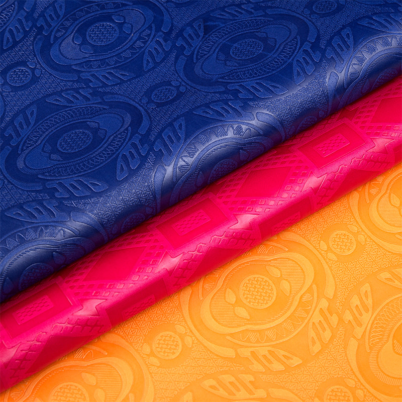 TMIE-06-4 Dyed Colors Embossed Bazin Fabric