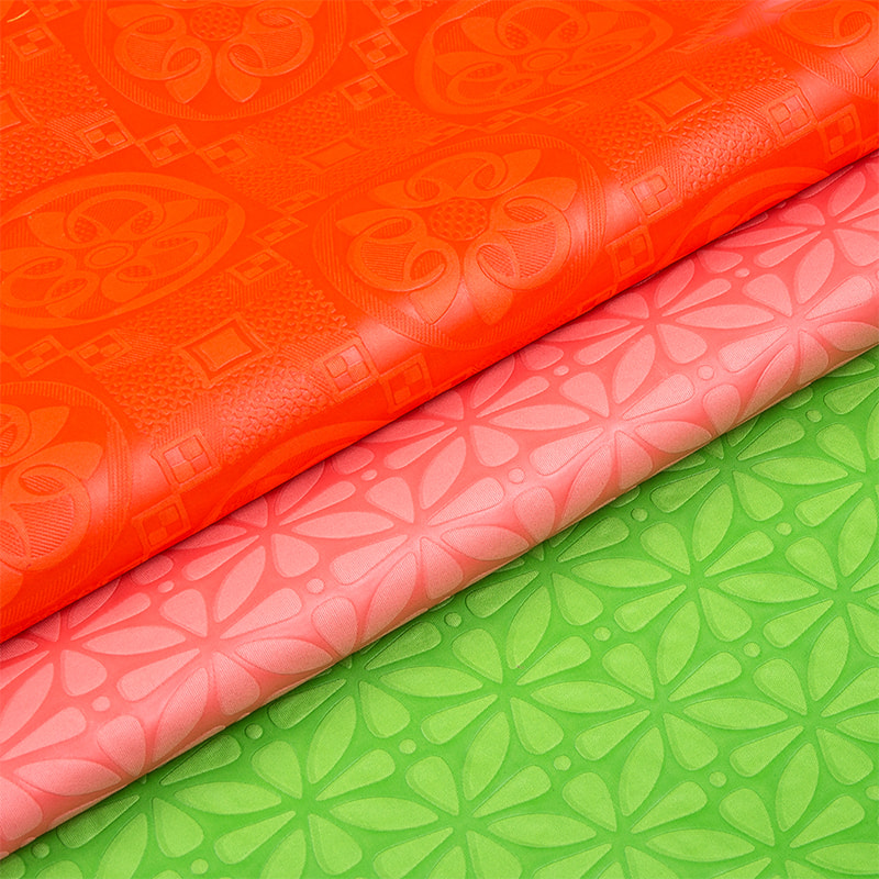 TMIE-06-4 Dyed Colors Embossed Bazin Fabric