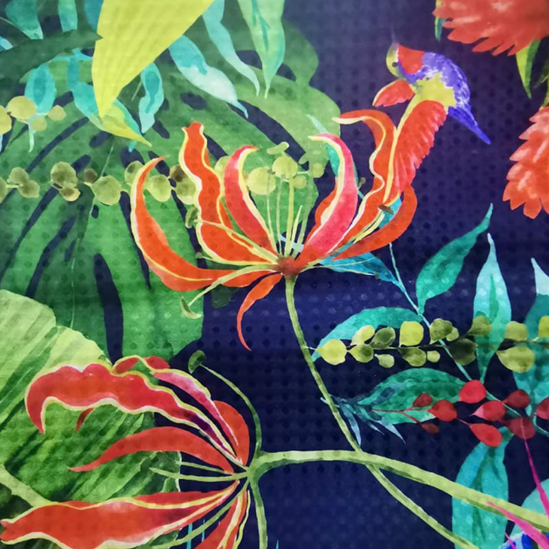 TMIE-01-2-2 Dispersed /Thermal Transfer Printing Flamboyant Designs Shower Curtain Waterproof  Polyester Cloth 