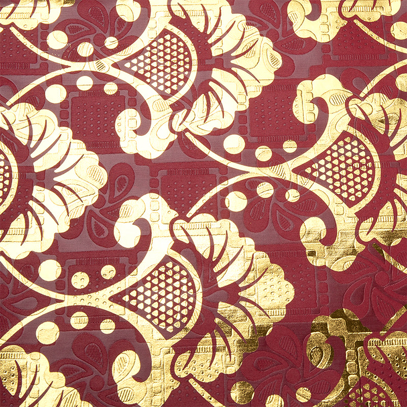 TMIE-06-3 Printing Embossed Gold Paste Wax Fabric