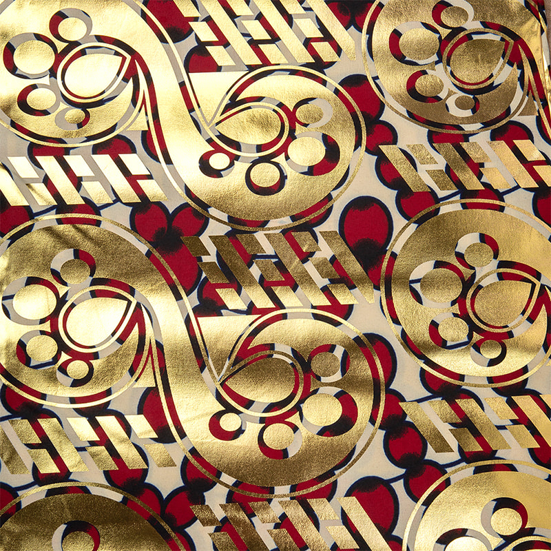 TMIE-06-3 Printing Embossed Gold Paste Wax Fabric